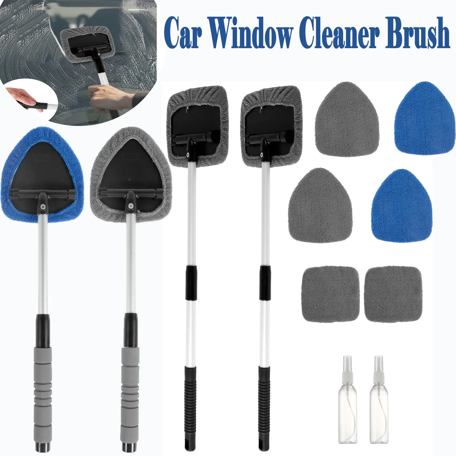 Neue Auto Fenster Reiniger Pinsel Kit Windschutzscheibe Reinigung Mopp Mikrofaser Handtuch Auto Detail Innen mit Lange Griffe Reinigung Werkzeuge Image