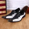 Punk Stil Niet männer Nähen Flache Faulenzer Mode Mischfarbe Spitz Blockabsatz Freizeit Schuhe