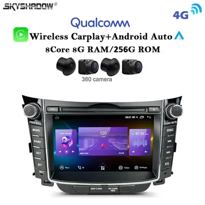 12G + 256G Carplay Auto Android 13,0 4G LTE 8Core IPS Auto DVD Player GPS karte WIFI Bluetooth RDS Radio Für Hyundai I30 2012-2018
