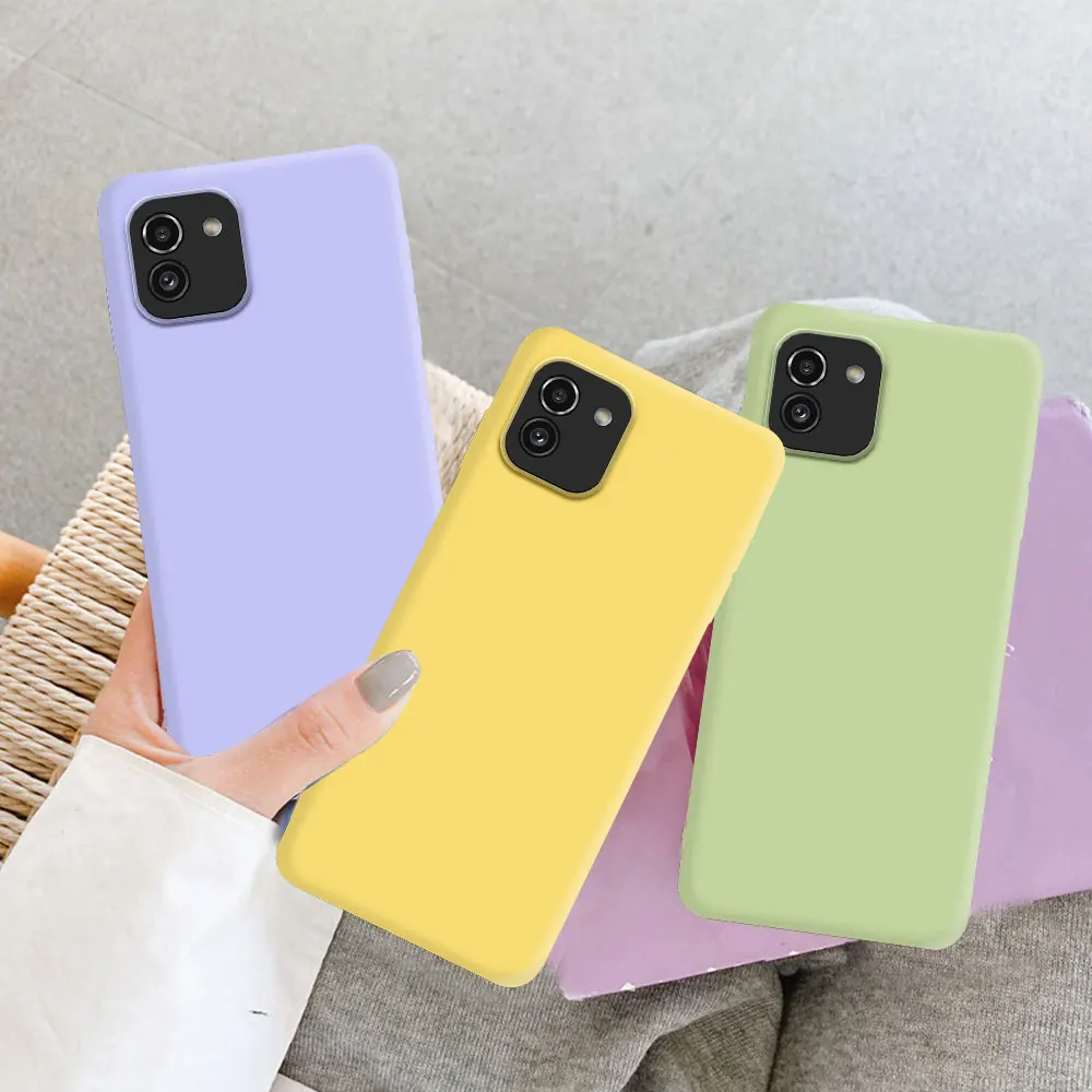 Für Samsung A03 Fall matte Silikon Rückseite für Samsung Galaxy A03 eine 03 Handy hüllen für Samsung A03 Fundas Coque Image