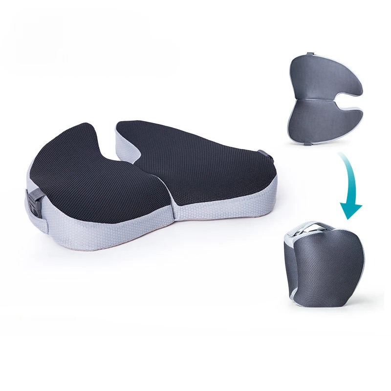 Memory Foam Kissen, faltbar, atmungsaktiv, Reisekissen, Stuhl, Gesäßkissen, Bürostuhl, Kissen, Sitzkissen, Dekoration für Zuhause