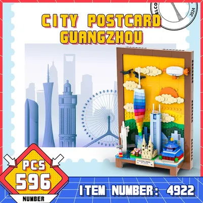 Wg4922 Stadt Postkarte Serie Guangzhou Stadt Wandbehang Kunst Malerei Bausteine kleine Partikel Image