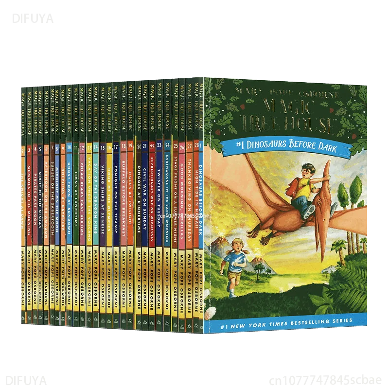 1 Set 28 Bücher MAGIC TREE HOUSE 1-28 Englische Lesebücher Englisches Kapitelbrückenbuch für Kinder Außerschulisches Lesen Image