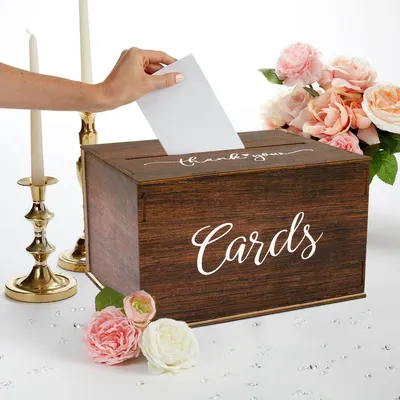 Hochzeits geschenk karte Box Check-in Box Holz Spar büchse mit Schloss DIY schöne Hochzeits Image