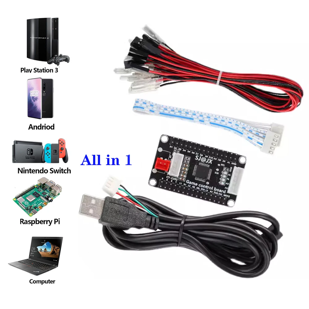Null Verzögerung Arcade USB Encoder PC PS3 Schalter Raspberry Pi Nintendo ZU Joystick FÜR 5PIN & 2,8 MM Taste Hitbox Controller Image