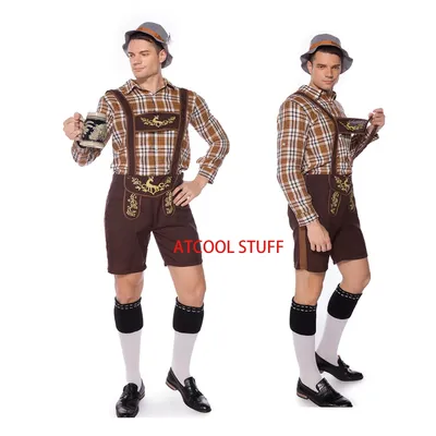 Männliches oktoberfest lederhosen kostüm bayerisches oktoberfest deutsches bier kostüm hosenträger shorts männer halloween cosplay outfit Image