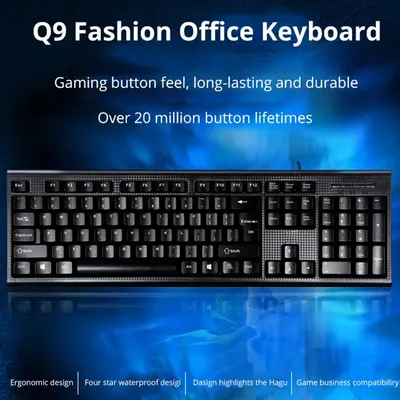 Q9 Einzel tastatur USB quadratischer Mund Geschäfts büro zu Hause ps2 runde Loch verdrahteter Image