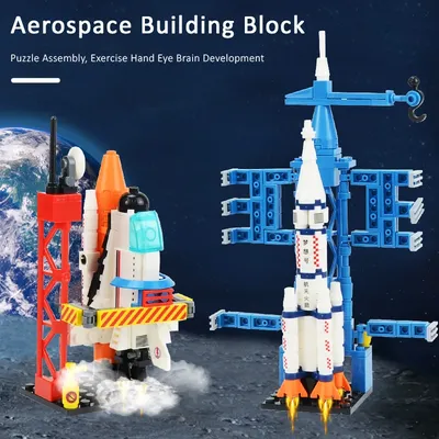 Space Shuttle Raketenstart zentrum Gebäude Bausteine Raumschiff Kinder Ziegel kreatives Spielzeug Image