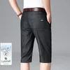 2024 sommer Dünne Lose Jeans Männlichen Klassischen männer Stretch Gerade Denim Shorts Business Casual Mode Shorts Große Größe 44 46