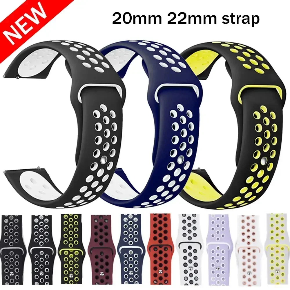 20mm für Samsung Galaxy Uhr 4-5-Pro-6-klassisch/aktiv 2 40mm 44mm Silikon Sport band 22mm Armband Huawei GT 4-3-2e-Pro Armband Image