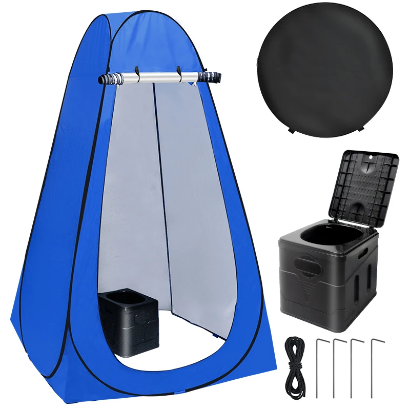 Westtune tragbare Toilette mit Pop-up Privatsphäre Zelt Camping Dusche Zelt Umkleidekabine für Wandern Strand Picknick Falt toilette Kit