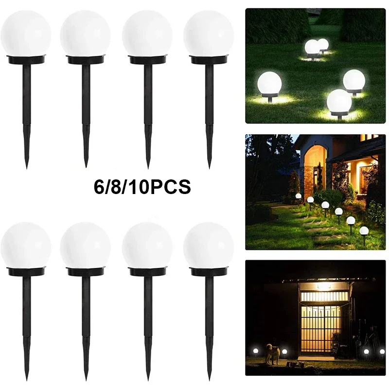 6PC Solar Licht Outdoor Solar Garten Licht Solar Pathway Landschaft Licht Wasserdichte Solar Rasen Lampe Für Haus Hof Terrasse Einfahrt