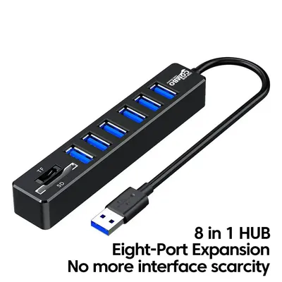 USB 2.0 Multi Ports High Speed 3 6 Port Hub USB Splitter Mehrere Extender TF SD Kartenleser Adapter Image