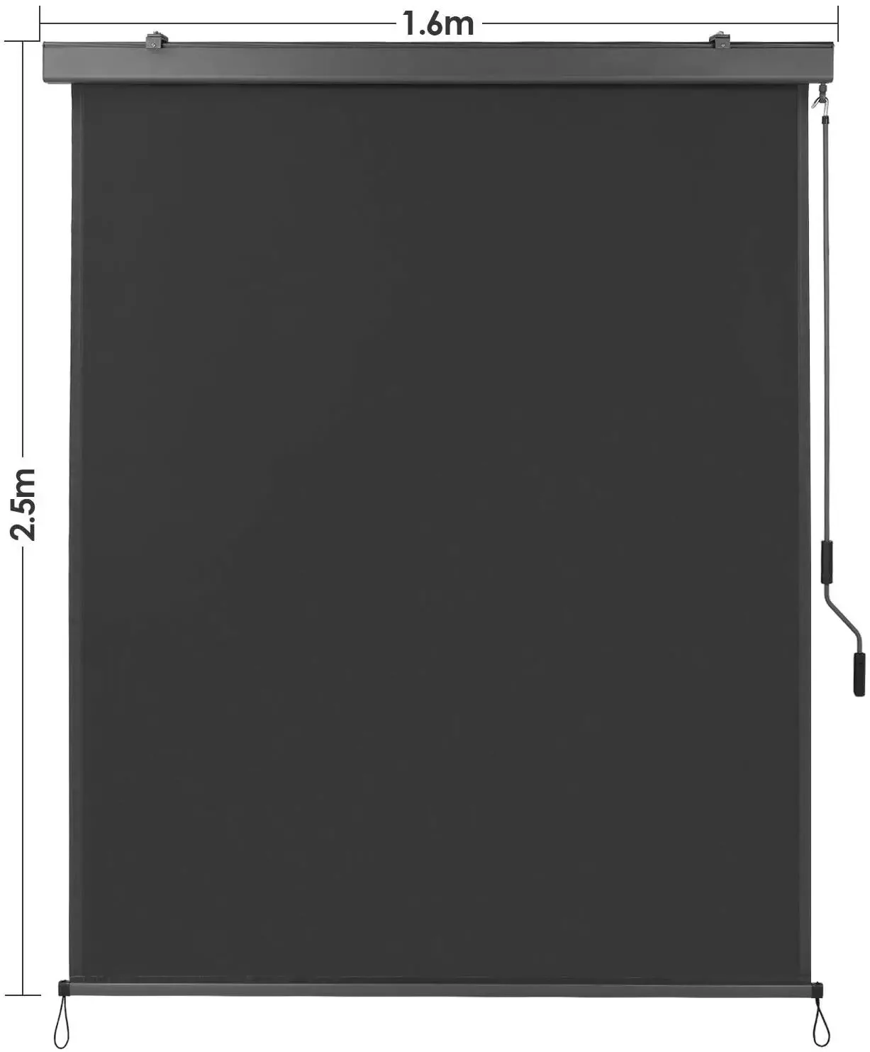 MVPower Vertikale Markise, Balkonmarkise, UV-beständige vertikale Markise, winddicht und privacyschutz, 1,6 x 2,5 m Image