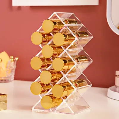 16/28 Gitter Lippenstift Aufbewahrung sbox kosmetische Schmucks cha tulle Fall Lippenstift Display Stand Make-up Veranstalter Make-up Aufbewahrung koffer