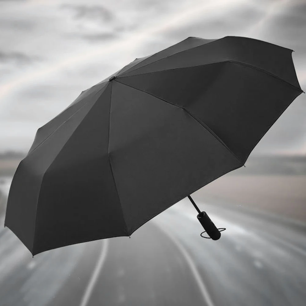 Automatischer offener und geschlossener Reises chirm wind abweisender faltbarer Regenschirm sturms icherer kleiner tragbarer Regenschirm für Männer und Frauen Image