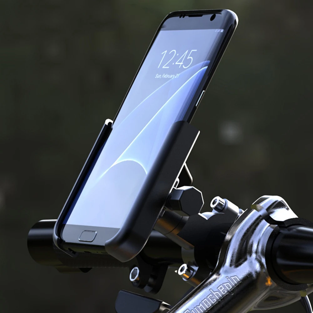 Motorrad Handy halter Aluminium legierung 360 Grad Drehung Fahrrad Telefon halterung stoß festes Fahrrad zubehör Image