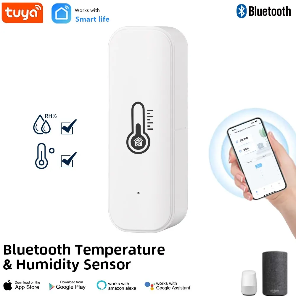 Tuya bluetooth temperatur feuchtigkeit sensor mini kompatibel mit bluetooth app fernbedienung thermometer hygrometer sensor nach hause Image