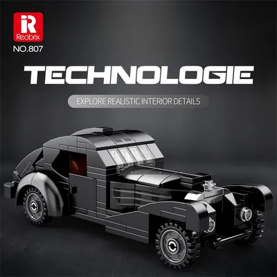 291 Stück schwarz Oldtimer Baustein kreative Stadt Fahrzeug DIY Auto Modell Ziegel Desktop-Display Spielzeug für Kinder Weihnachts geschenke Image