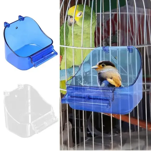 Vogelbad für Käfig, Papageienbadewanne, Vogelkäfigbad, Vogelbadewanne, Pool, praktisch, dick, robust, für Nymphensittiche, Papageien, kleine Vögel