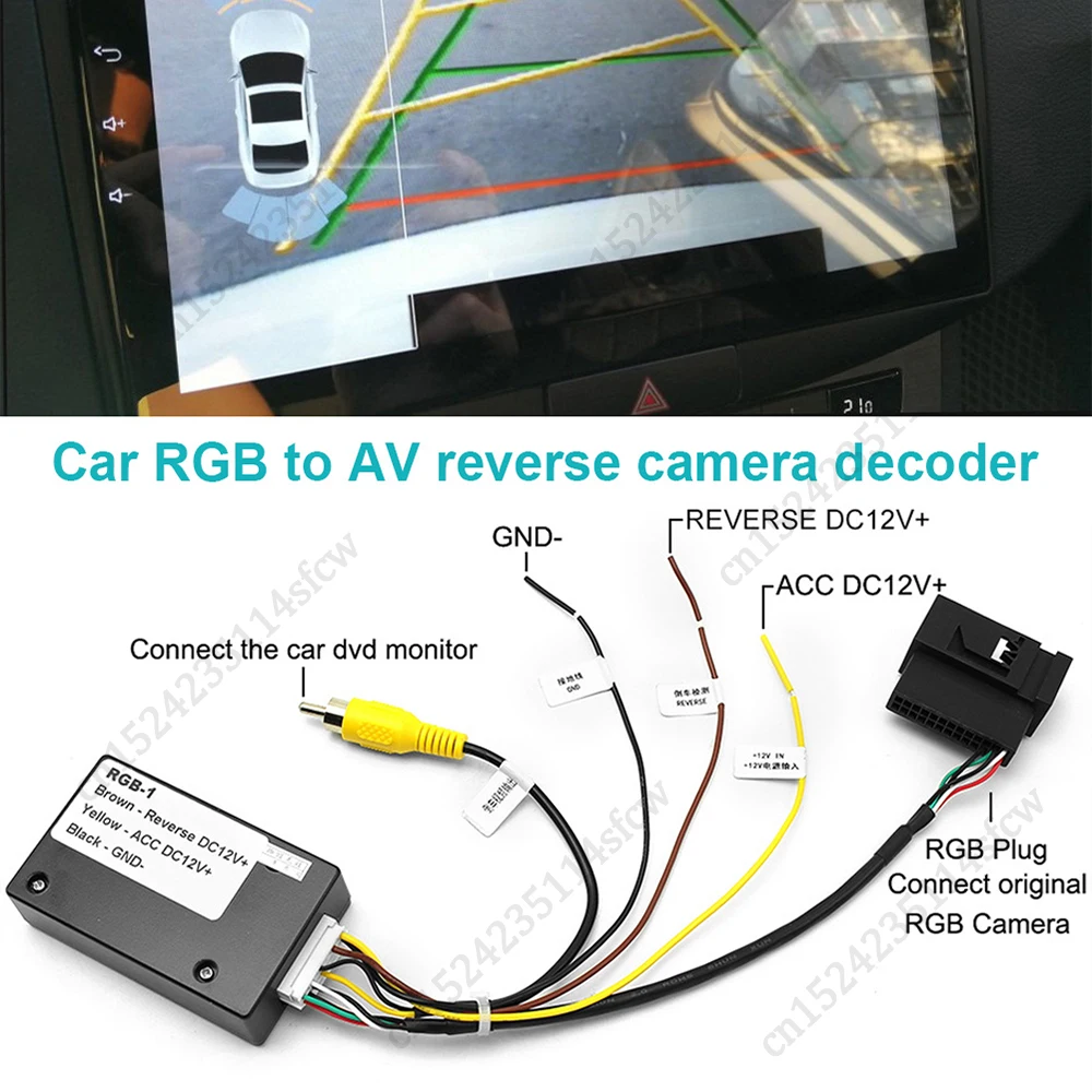 12V Auto Rückfahr kamera RGB zu RCA Av CVBS Signal wandler Decoder Box Adapter für VW RCD510/RNS510/RNS315 OEM Rückfahr kamera Image