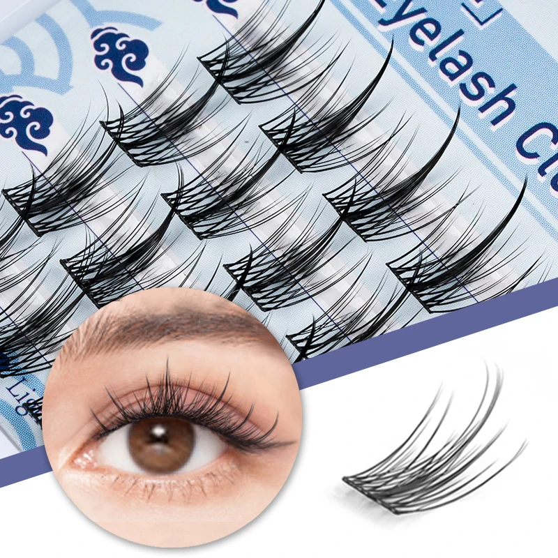 Etvite cluster wimpern einzelne wimpern handgemachte strahl wimpern segmentiert natürliche weiche diy wimpern verlängerung Image