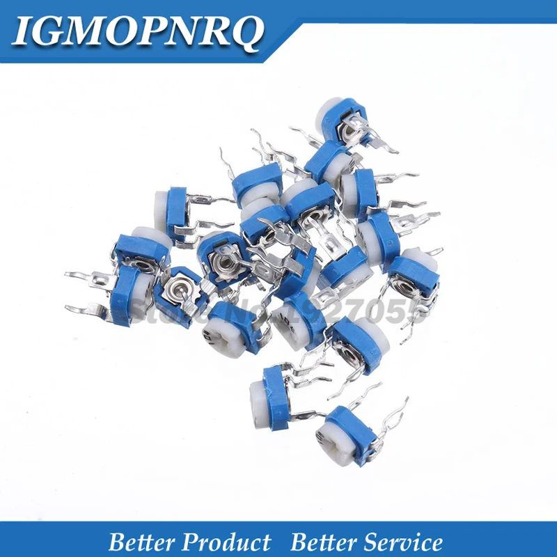 20 stücke rm065 RM-065 100 200 500 1k 2k 5k 10k 20k 50k 100k 200k 500k 1m Ohm Trimpot Trimmer Potentiometer variabler Widerstand Image