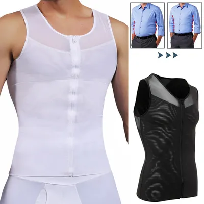 Herren Body Shaper Bauch Abnehmen Shapewear Bauch Gestaltung Korsett Top Gynecomastia Compression Image