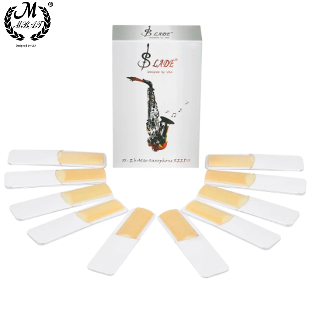 10 Stücke Alto Weiß Karton Reed 10's Stärke 2,0 2,5 3,0 Saxophon Reed Holzblasinstrument Teile Zubehör Image