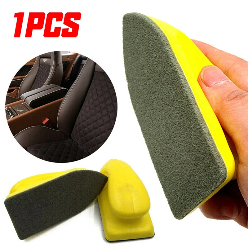 1 Stück Auto Leder Sitz Pflege Detaillierung Clean Nano Brush Duster Schwamm Pads Image
