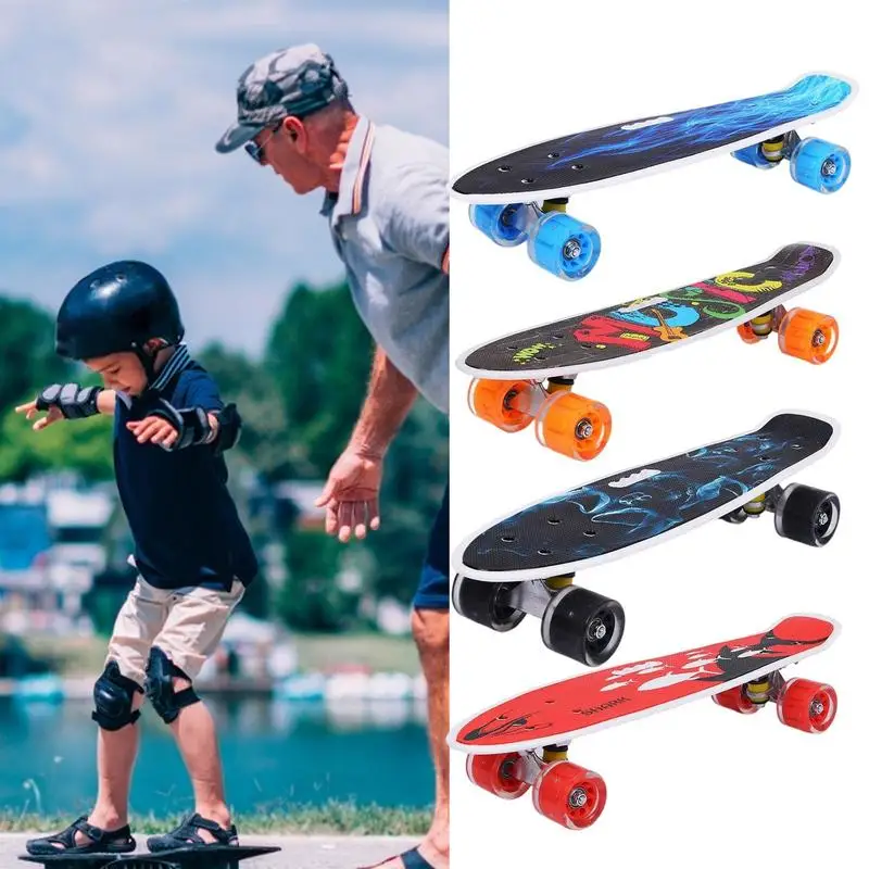 Skateboards für Jugendliche 22 in komplettem Skateboard kleine Fisch bretter für Kinder leicht zu tragendes Decks pielzeug mit starkem Lager für Kinder