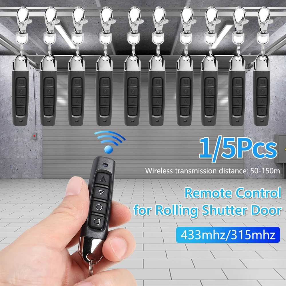 1-5 Stück Auto Code Garagentor Türöffner 4 Tasten Kopie Fernbedienung 315/433MHz Kloncode Autos chl üssel elektrischer Garagentor öffner Image