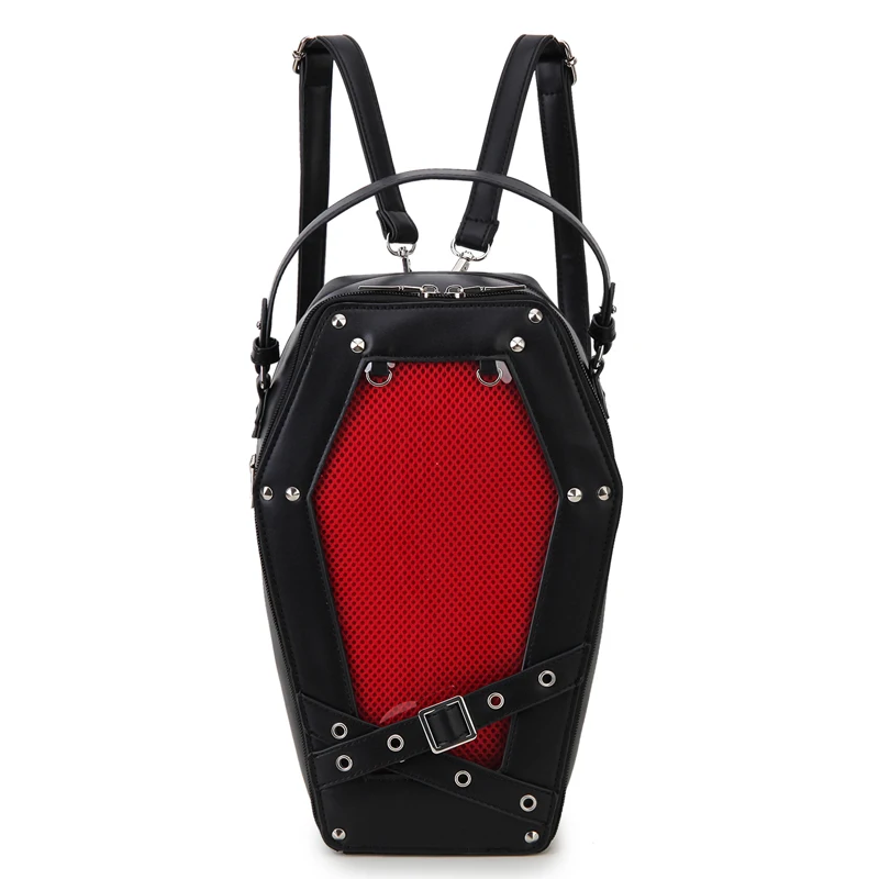 Halloween Goth Sarg Frauen Rucksack dunkle Punk ita Cross blsy Taschen für Mädchen Student klares Fenster schwarze Umhängetasche weibliche Geldbörse
