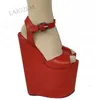 Zhima Frauen Sandalen Plattform 22cm Super High Heels Peep Toe Pumps Knöchel riemen Sommer Damen Schuhe Frau Größe 39 42 46 48