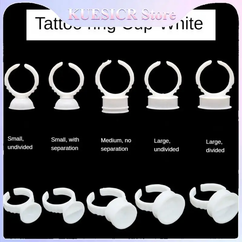 Silikon Permanent Make-up Ring Pigment Ring Tattoo Tinte Augenbrauen Lippen Tattoo Pigment halter Ring Behälter Tasse Wimpern Kleber Tablett su Image