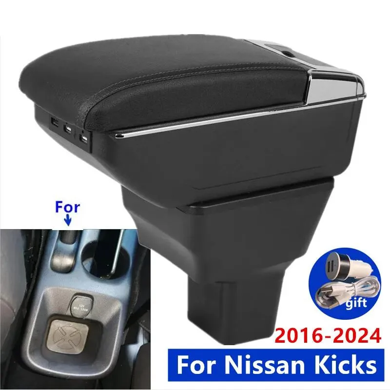 Für Nissan Kicks Armlehne box Für Nissan Kicks Auto Armlehne box 2016-2024 Innen Gewidmet Retrofit Lagerung box auto Zubehör Image