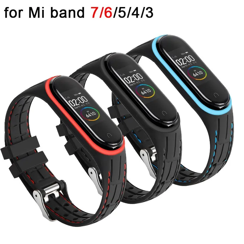 Armband für Mi Band 7 6 5 4 3 Armband Sport Silikon Smartwatch Armband für Xiaomi Mi Band 6 4 7 5 Armband Zubehör Armband Image