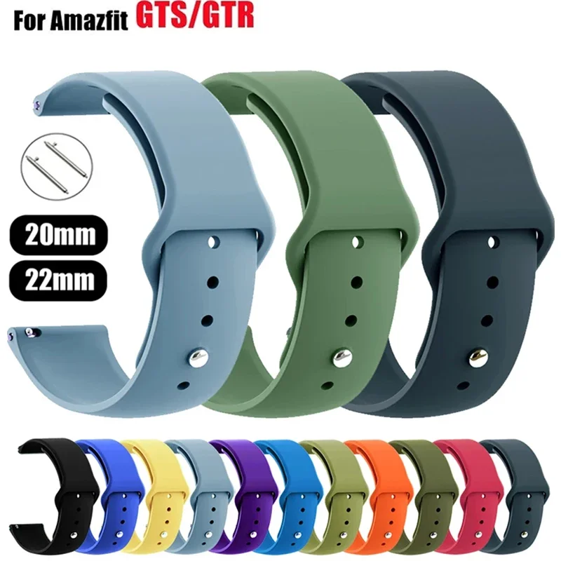 20mm/22mm Silikonband für Amazfit GTS 4/3/2/2e/GTS2 Mini/GTR 42mm/47mm/GTR 4/3 Pro/2 Sportuhr Armband Amazfit Bip Armband Image