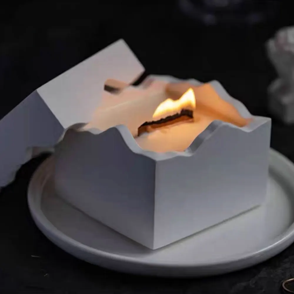 2 teile/satz quadratische Spleißen Aufbewahrung sbox Form runde Konstellation Kerzen gefäß Kerzenhalter Beton form DIY Heim dekoration Image