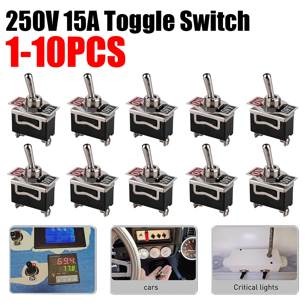 1-10 Stück Hochleistungs-Auto-Boot-Kippschalter 15a 250v 2-poliger SPST-Ein/Aus-Wipp schalter wasserdichter Kofferraum knopf Image