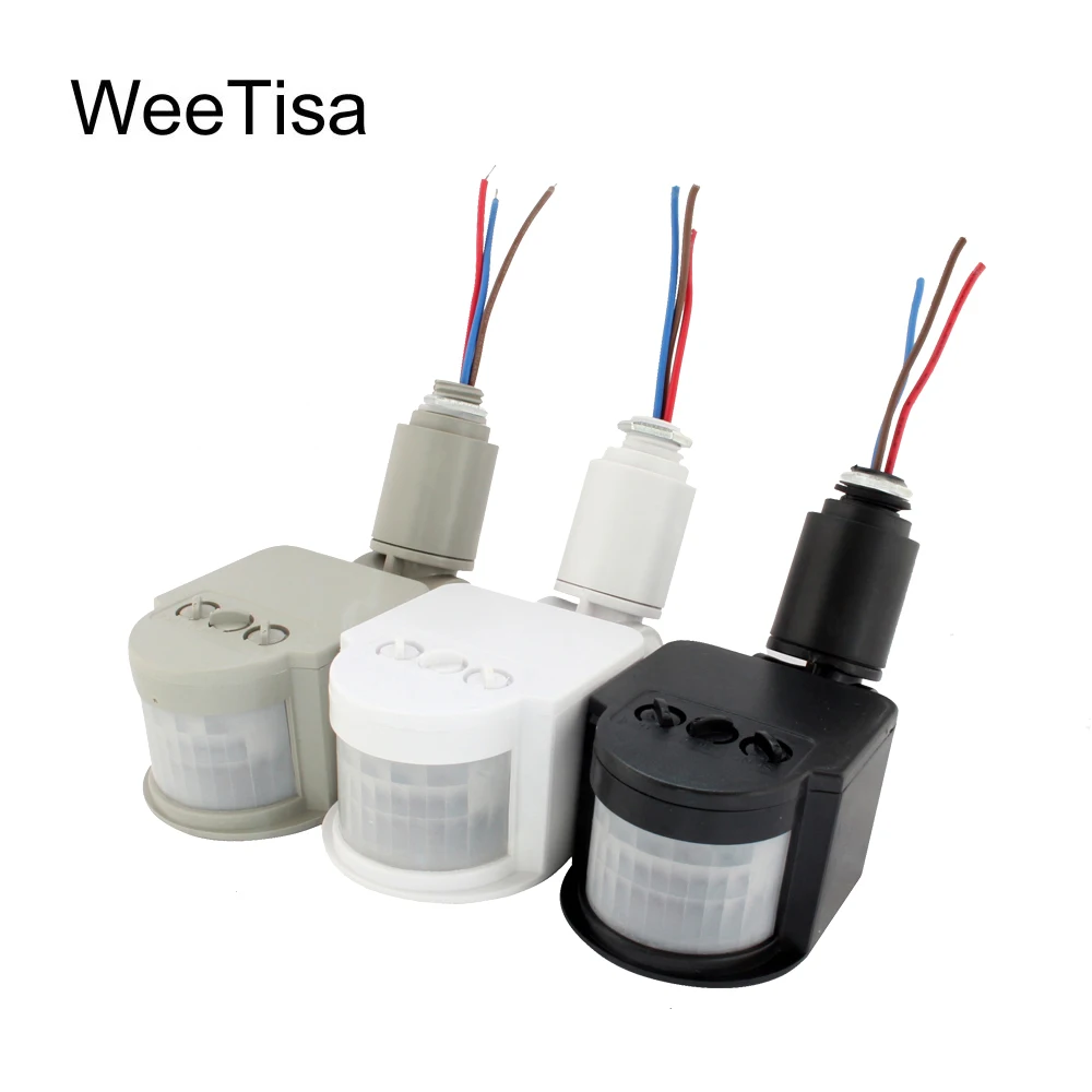 LED-Bewegungsmelder, 220 V, 110 V, 12 V, automatischer Infrarot-PIR-Bewegungsmelder, Wandmontage, Timer, für den Außenbereich, 12 Volt, Sensor-Lichtschalter