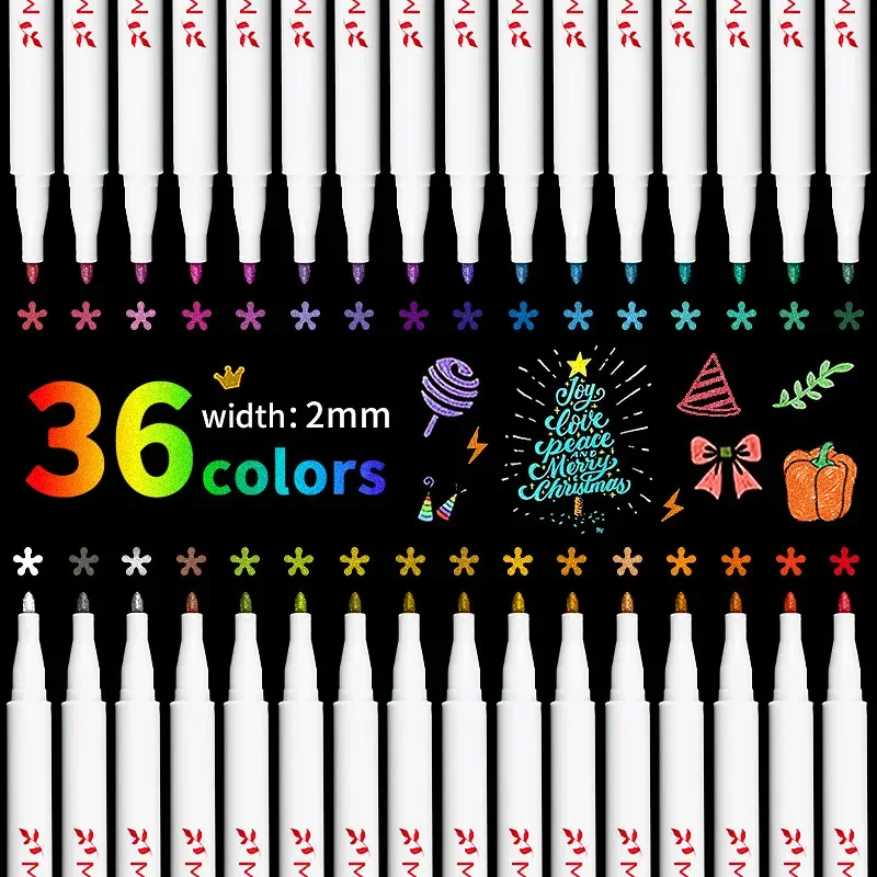 Metall schöne Farbe Mal stift, Multifunktions-Kalligraphie Übungs stift, Spezial stift für Studenten, Hand Account Marker Image