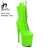 Neue 20 cm/8 Zoll Stiefeletten für Frauen Heels Plattform Lace Up Pole Dance Stripper Schuhe Kurze Boot frühling Herbst Große Größe 44