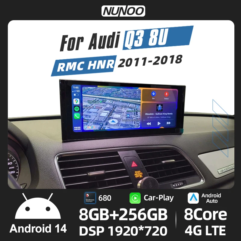 Android 14 CarPlay Für Audi Q3 2011-2018 GPS Auto Multimedia Player 8 + 256 GB RAM Radio IPS Touchscreen Navi DSP WIFI 4G