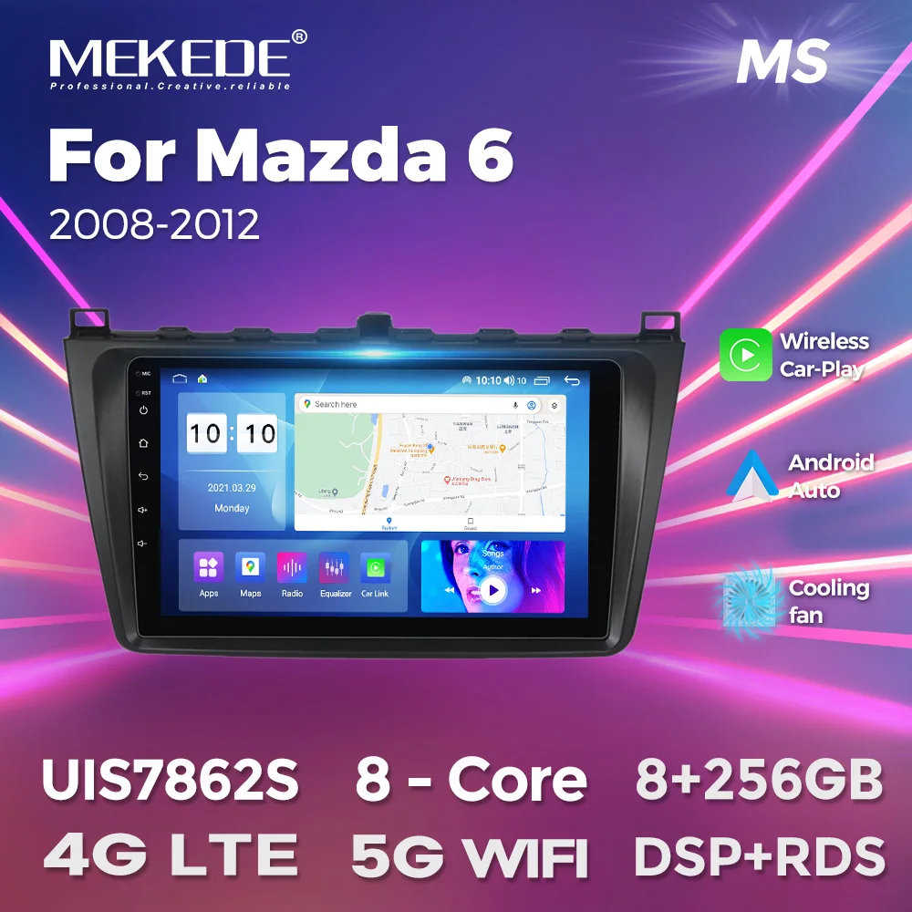 MEKEDE Android 13 Drahtlose CarPlay Android Auto für Mazda 6 GH 2007-2012 4G WIFI Auto Radio multimedia-Player GPS 2din autoradio Image