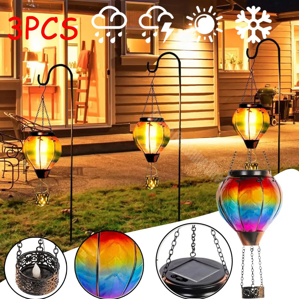 Solar betriebene Heißluft ballon laterne Heißluft ballon Garten landschaft Solar laterne Heißluft ballon wasserdichte Laternen Image