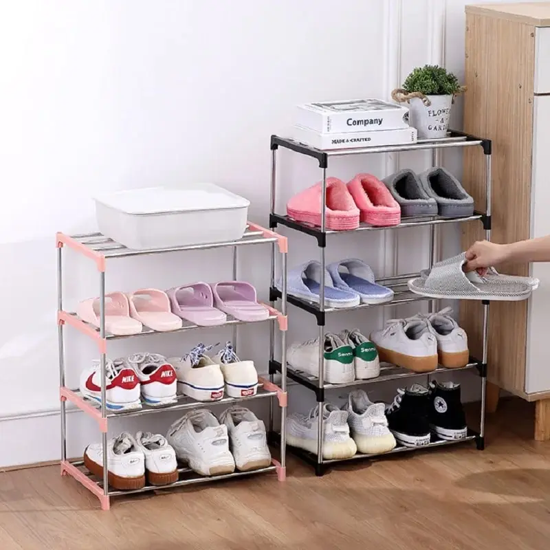 3/4 Schuh regal mehr schicht iges und platzsparendes Schuh regal für einfache Aufbewahrung und Aufbewahrung von drei-und vier schicht igen Schuh regalen für den Haushalt