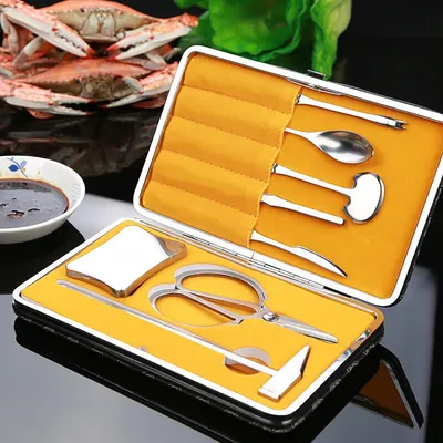 Krabben werkzeug Home Set Krabben klemme, Edelstahl offene Krabben Strippen und Essen haarige Krabben Spezial werkzeug Krabben acht Stück