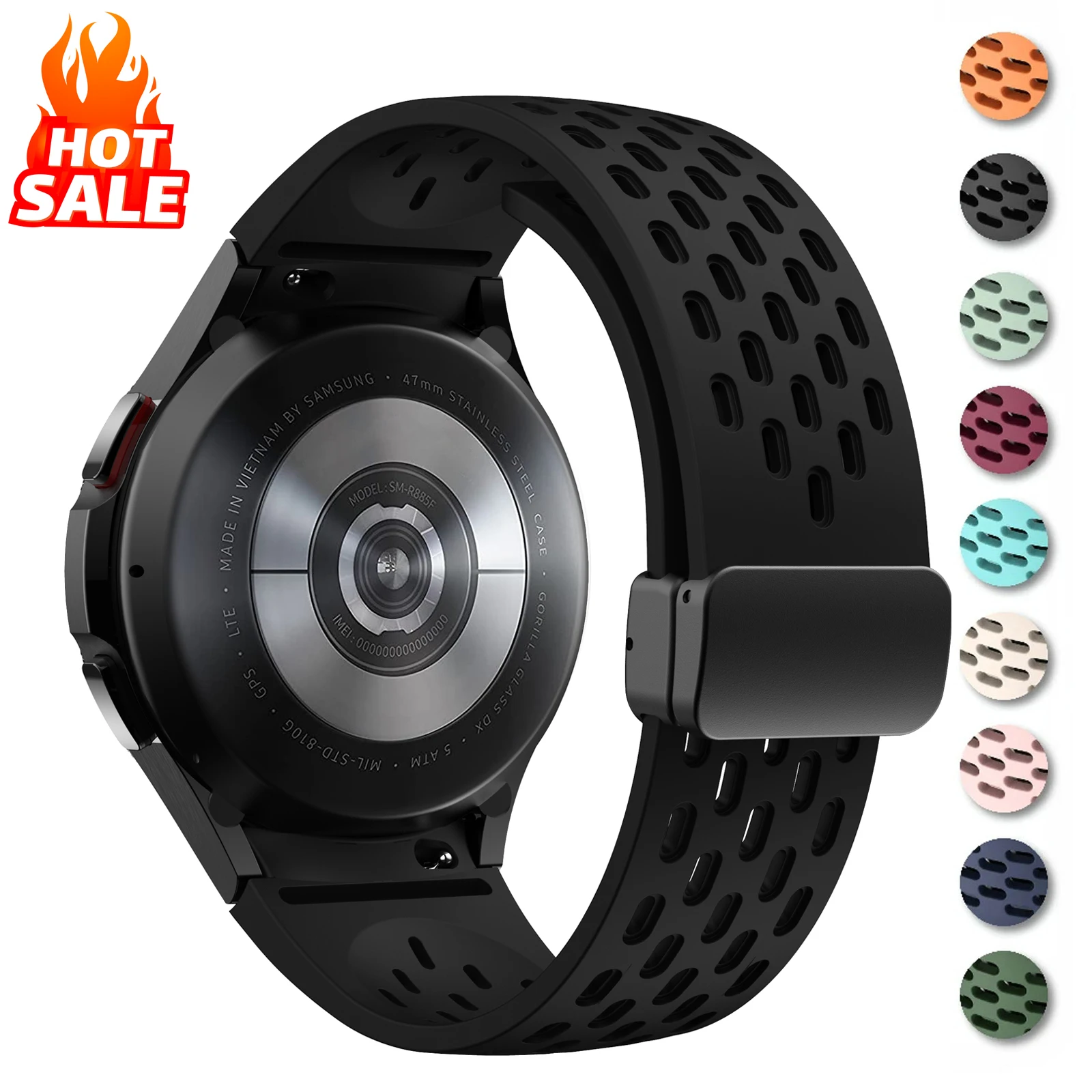 Magnets chn allen armband für Samsung Galaxy Uhr 7 6 5 4 40mm 44mm 5 pro 45mm Silikon band 6 klassisch 43mm 47mm ohne Lücken Klammer Image