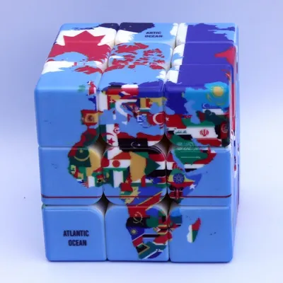 3X3X3 Geographie Zauberwürfel Geschwindigkeitspuzzle Cubo Professionelles Lernspielzeug für Kinder Image